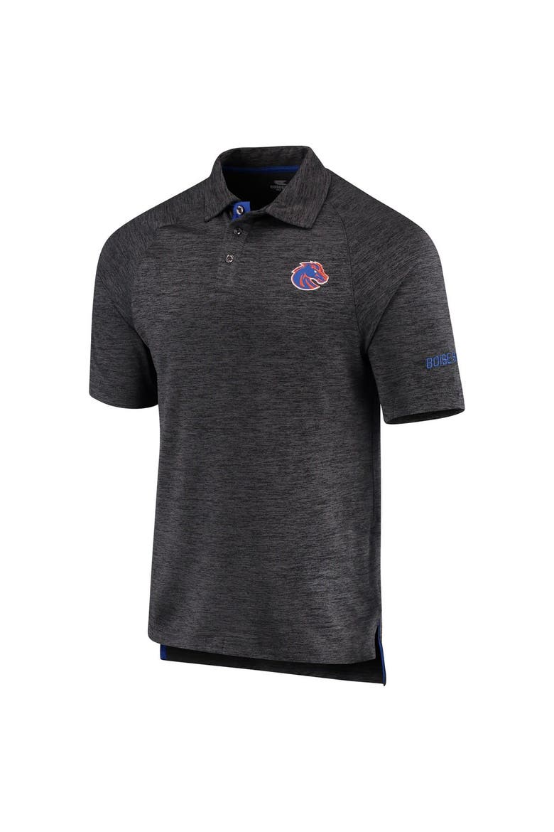 Men's Colosseum Heathered Black Boise State Broncos Down Swing Polo, Main, color, Heather Black