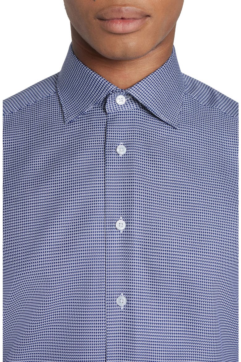 Kensington Dobby Cotton Dress Shirt, Alternate, color, NAVY