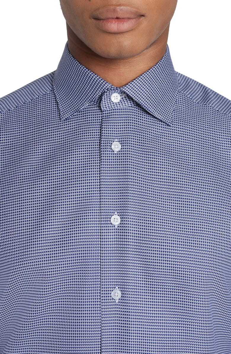 Jack Victor Kensington Dobby Cotton Dress Shirt, Alternate, color, Navy