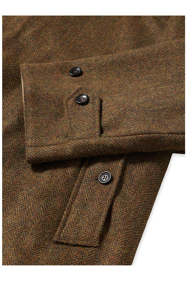 Stanford Herringbone Wool Double-Faced Single-Breasted Coat, Alternate, color, BROWN