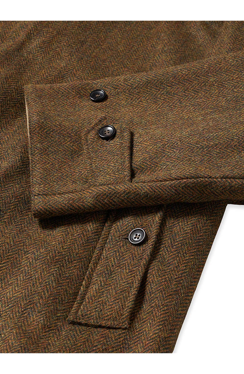 Fortela Stanford Herringbone Wool Double-Faced Single-Breasted Coat, Alternate, color, Brown