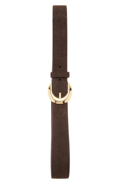Mango Oval Buckle Suede Belt In Brown