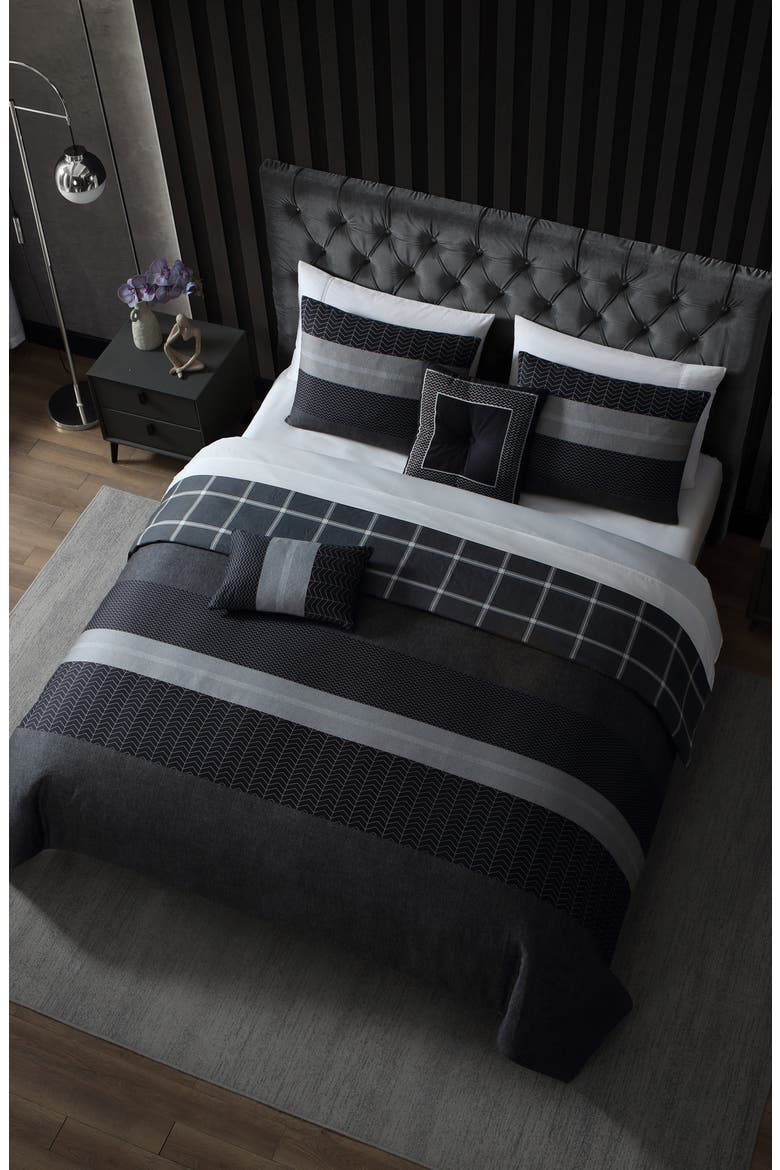Kyle Grid Print 5-Piece Reversible Comforter Set video