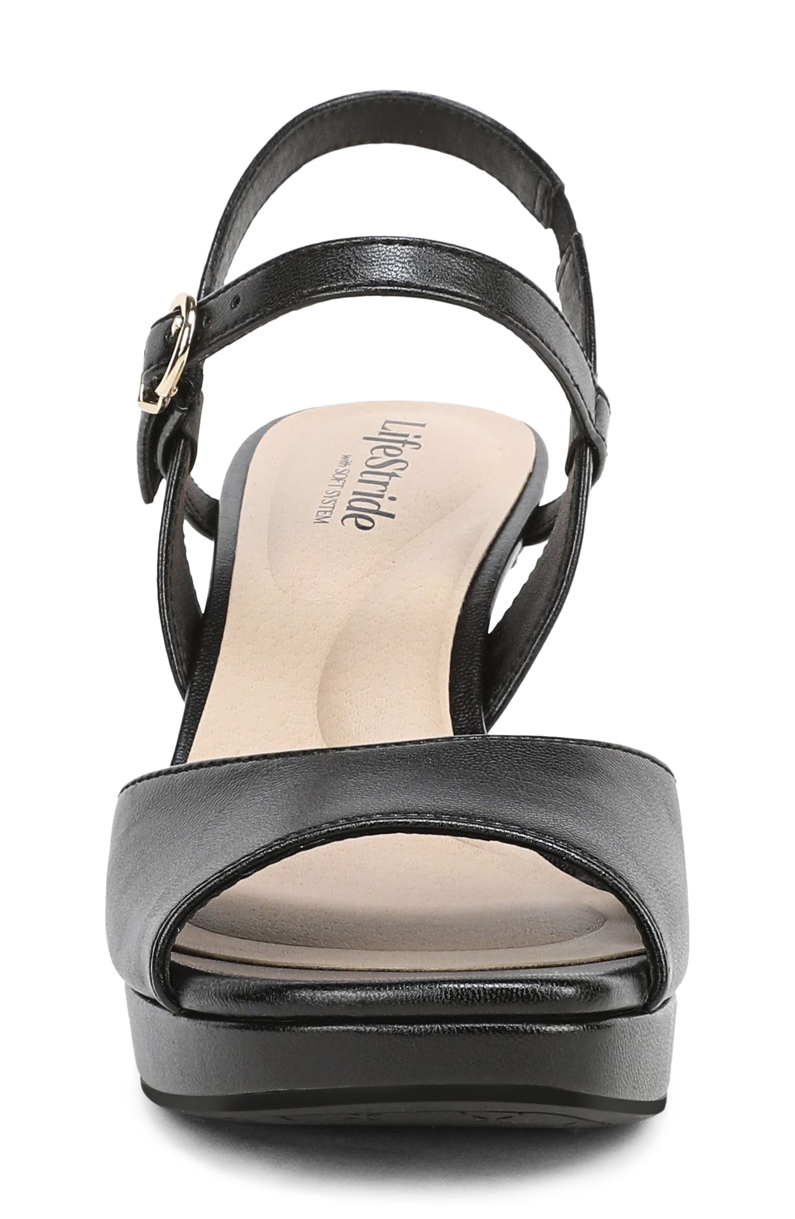 LifeStride Gwendolyn Ankle Strap Sandal, Alternate, color, Blackfa
