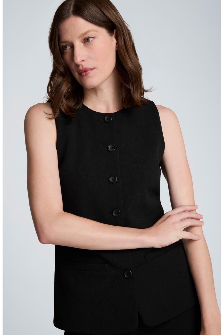 Longline Knit Sweater Vest, Alternate, color, BLACK