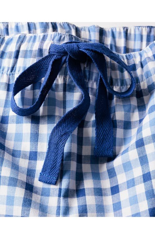 Petite Plume Gingham Brushed Cotton Twill Pajamas In Blue