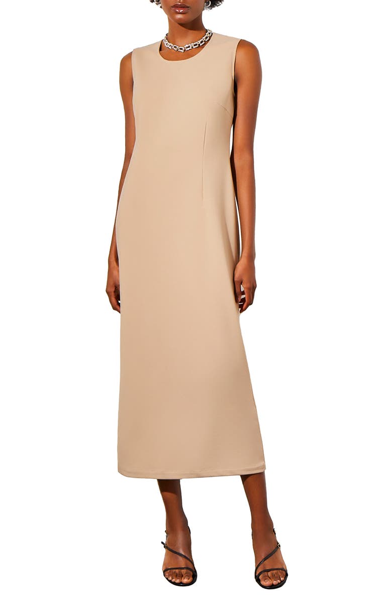 Ming Wang Deco Crepe Midi Dress, Main, color, 