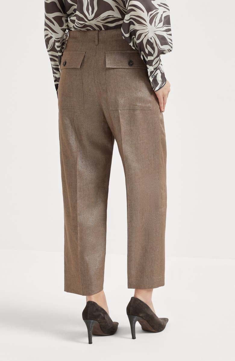 Brunello Cucinelli Pleated Chino trousers, Alternate, color, Hazelnut