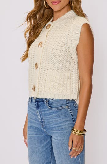 Daphne Hammered Button Sweater Vest