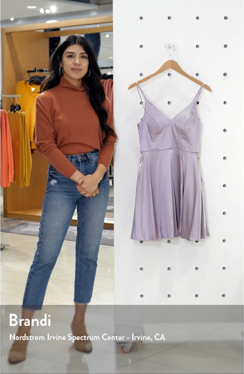 Strappy Satin Fit & Flare Minidress, sales video thumbnail