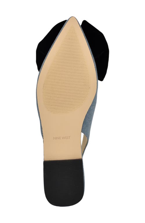 Shop Nine West Junnie Pointed Toe Slingback Flat In Medium Blue