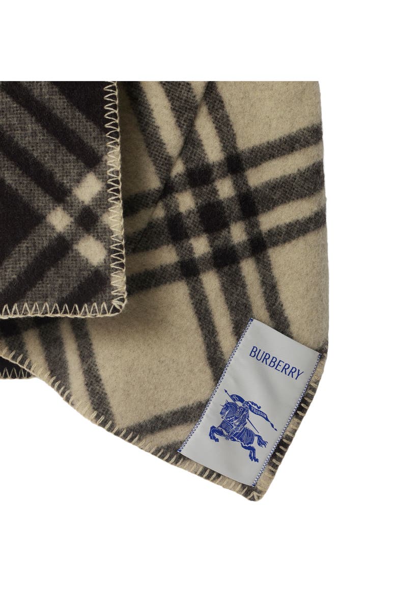 Burberry Catherine Tie Bar Check Hooded Wool Cape, Alternate, color, 