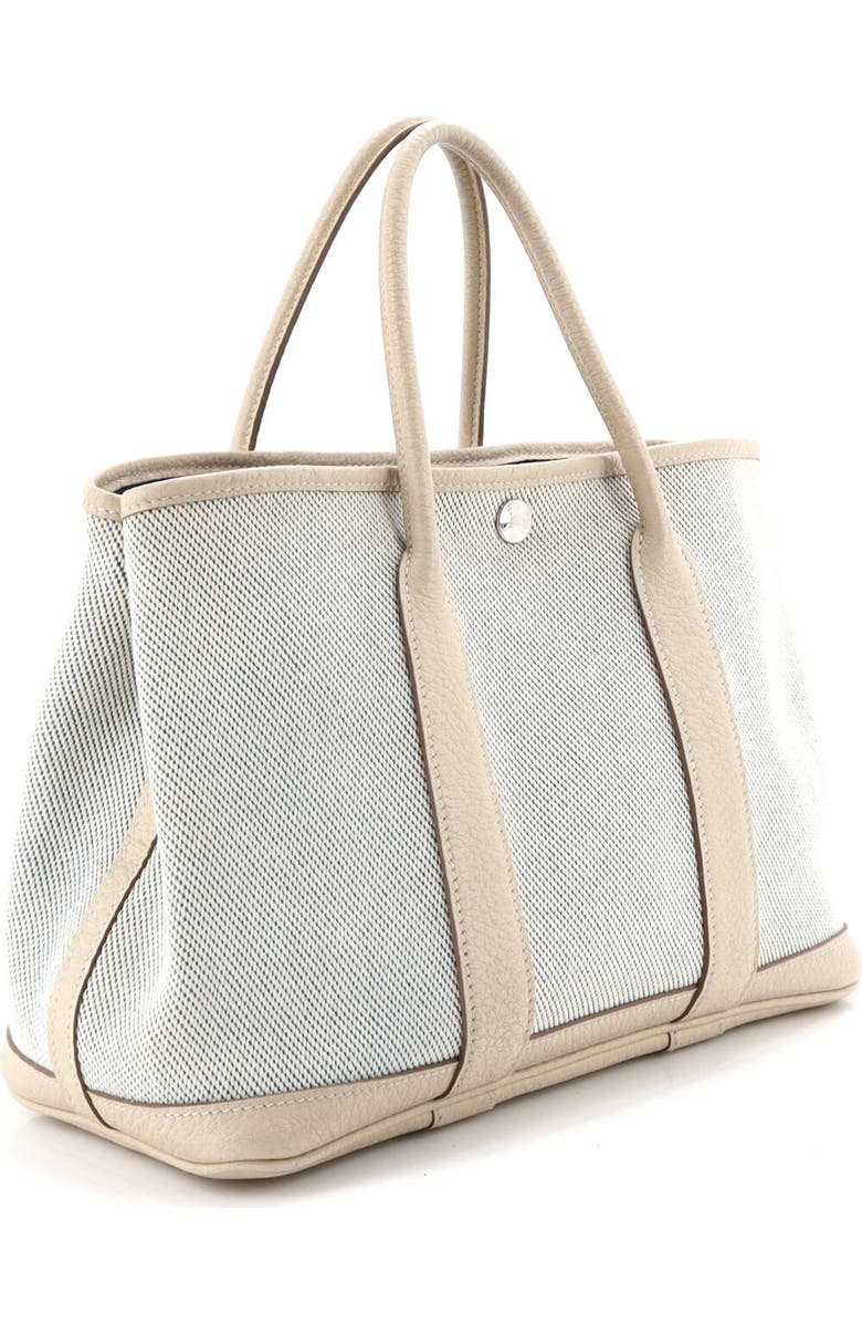 Pre-Owned Hermes Garden Party Tote Toile and Leather 30, Alternate, color, Bleu Colvert