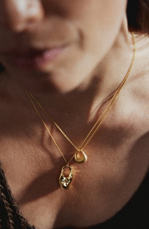 Monica Vinader Antica Bold Pendant Necklace In Brown