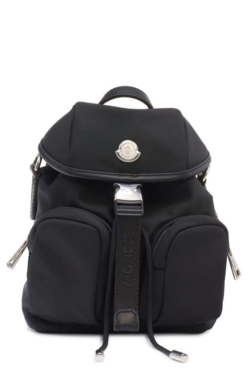 Moncler Trick Mini Leather-trimmed Crossbody Bag In Black