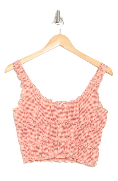 Lush Shirred Gingham Tank