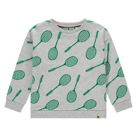 Allover Badminton Racquet Print Sweatshirt