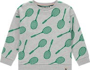 Stains and Stories by Babyface Allover Badminton Racquet Print Sweatshirt