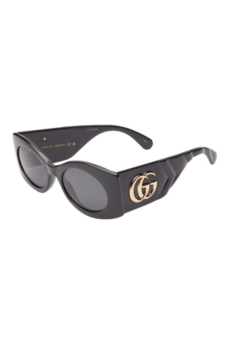 53mm Square Sunglasses, Alternate, color, BLACK BLACK GREY