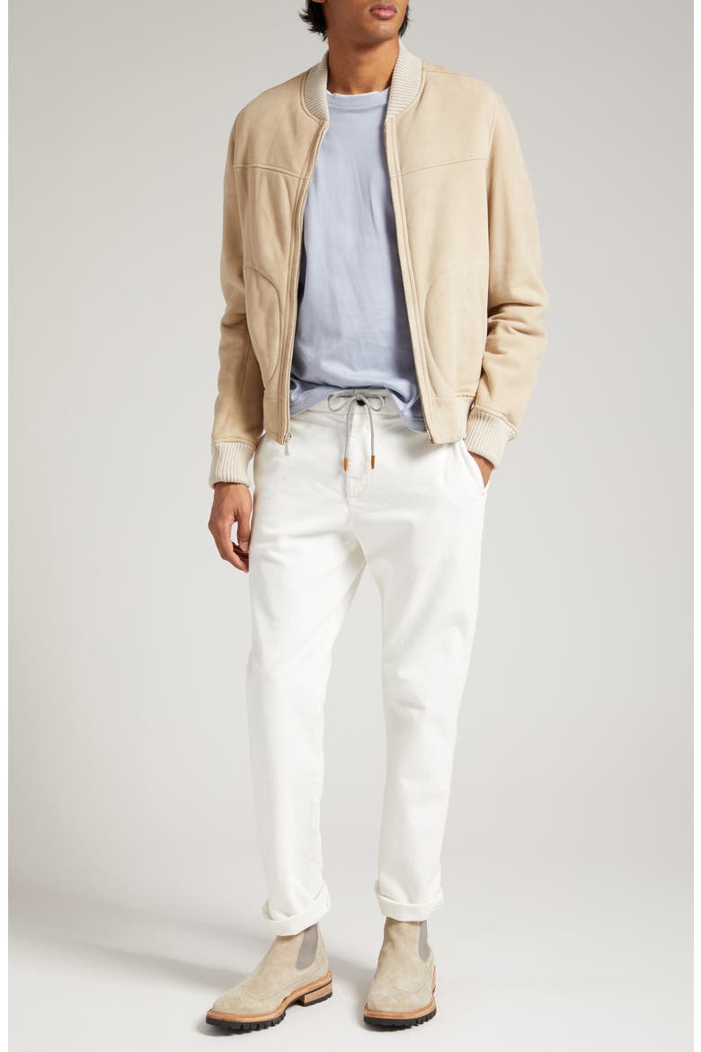 Genuine Shearling Bomber Jacket, Alternate, color, SAND