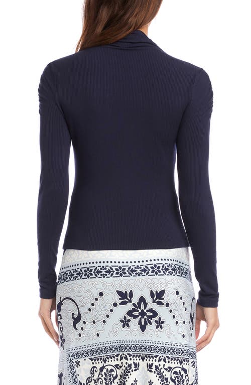 Fifteen Twenty Selena Ruched Rib Top In Blue