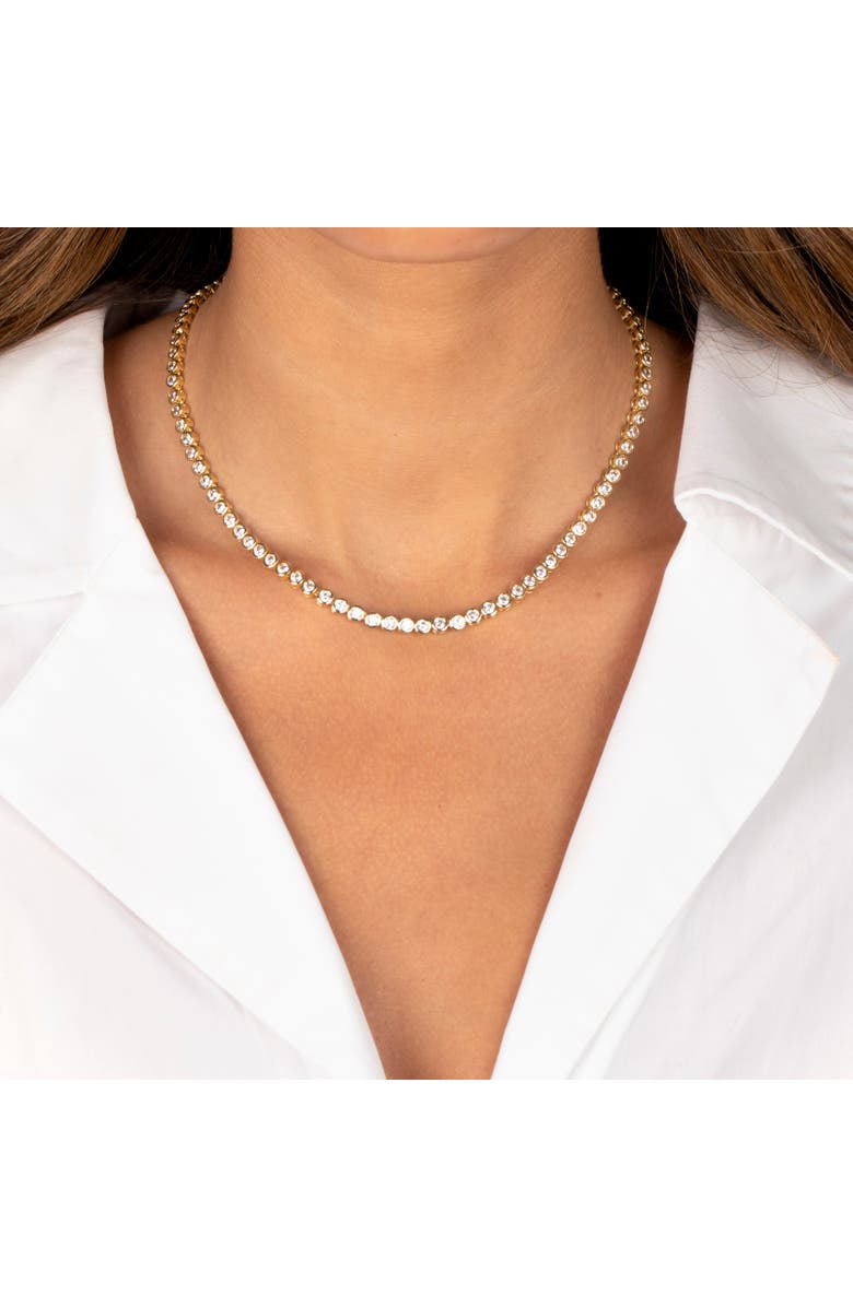 BY ADINA EDEN CZ Bezel Tennis Necklace, Alternate, color, Gold