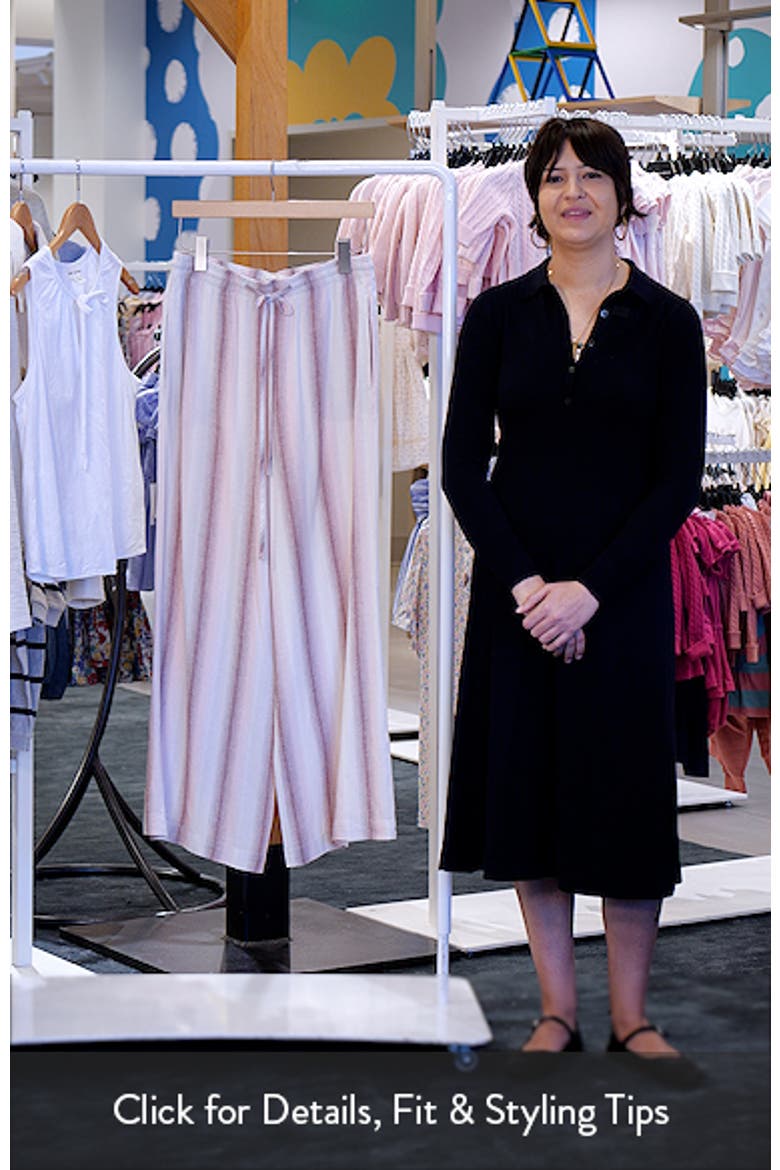 Stripe Drawstring Wide Leg Pants video