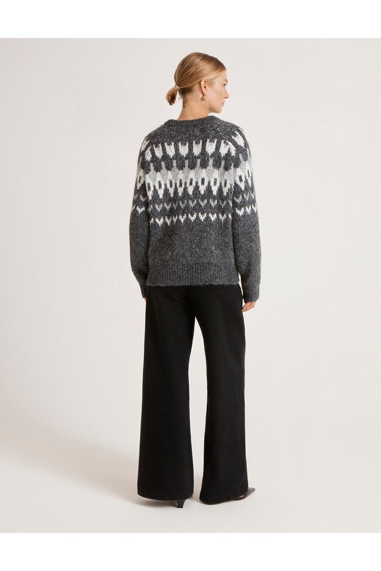 Belinda Fair Isle Round Neck Sweater, Alternate, color, Grey Marl