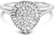 Haus of Brilliance 10K Gold 1/2 Cttw Diamond Domed Pave and Cluster Halo Cocktail Ring