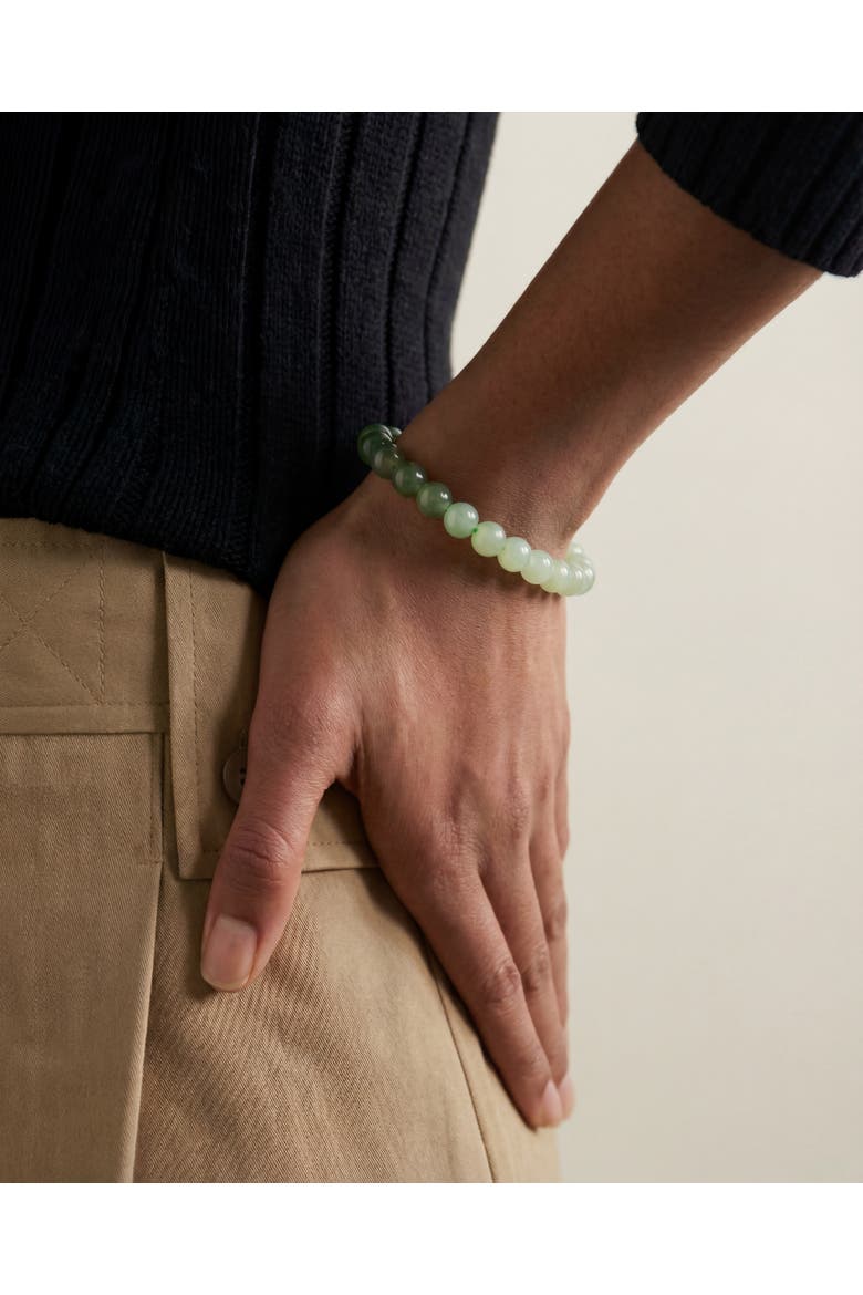Ombre Beaded jade bracelet, Alternate, color, Green