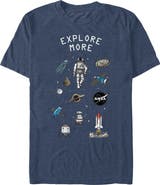 NASA Men's NASA Explore More Space Items Graphic T-Shirt