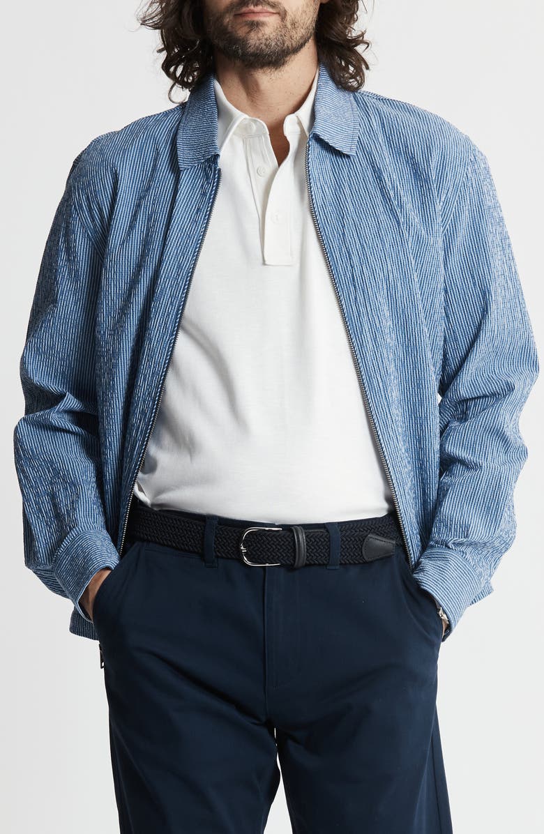 JACHS Charles Cotton & Tencel<sup>®</sup> Lyocell Blend Seersucker Zip Jacket, Main, color,