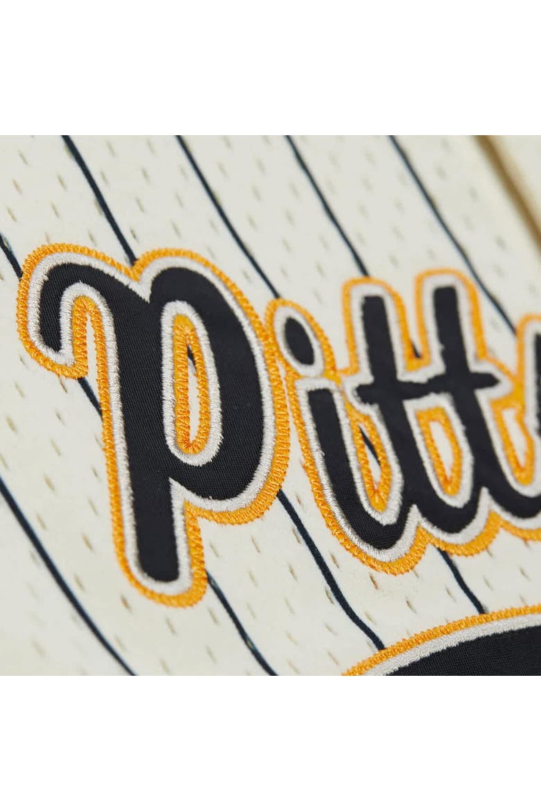 Men's Mitchell & Ness Troy Polamalu Cream Pittsburgh Steelers Name & Number Mesh Button-Up Baseball Jersey, Alternate, color, Cream