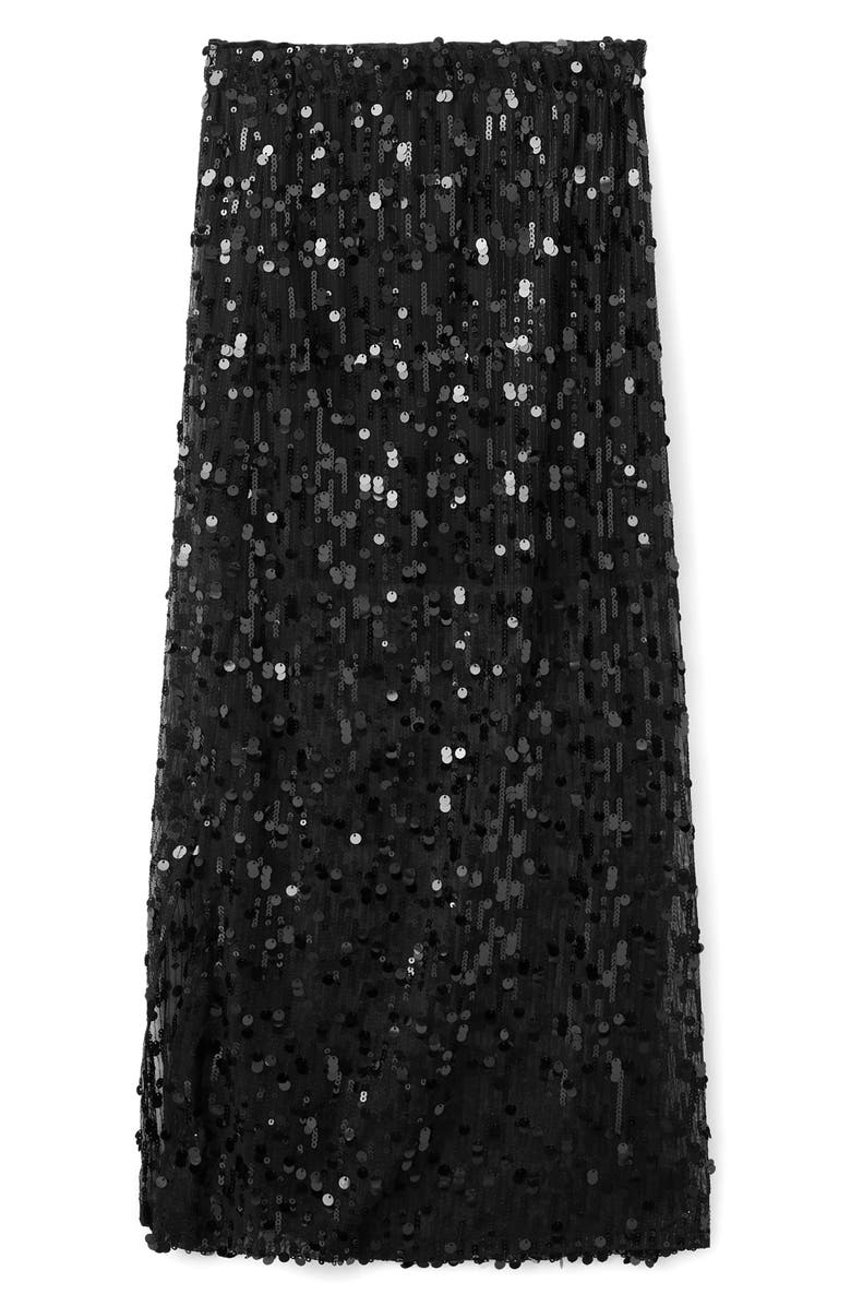 MANGO TEEN Sequin Skirt, Main, color, Black