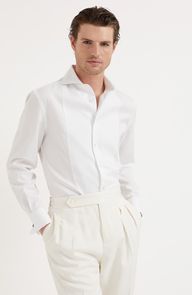 Brunello Cucinelli Tuxedo shirt with pleating, Alternate, color,