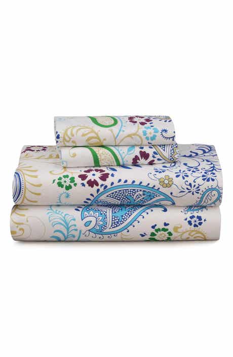 AZORES HOME Paisley Garden Flannel Sheet Set