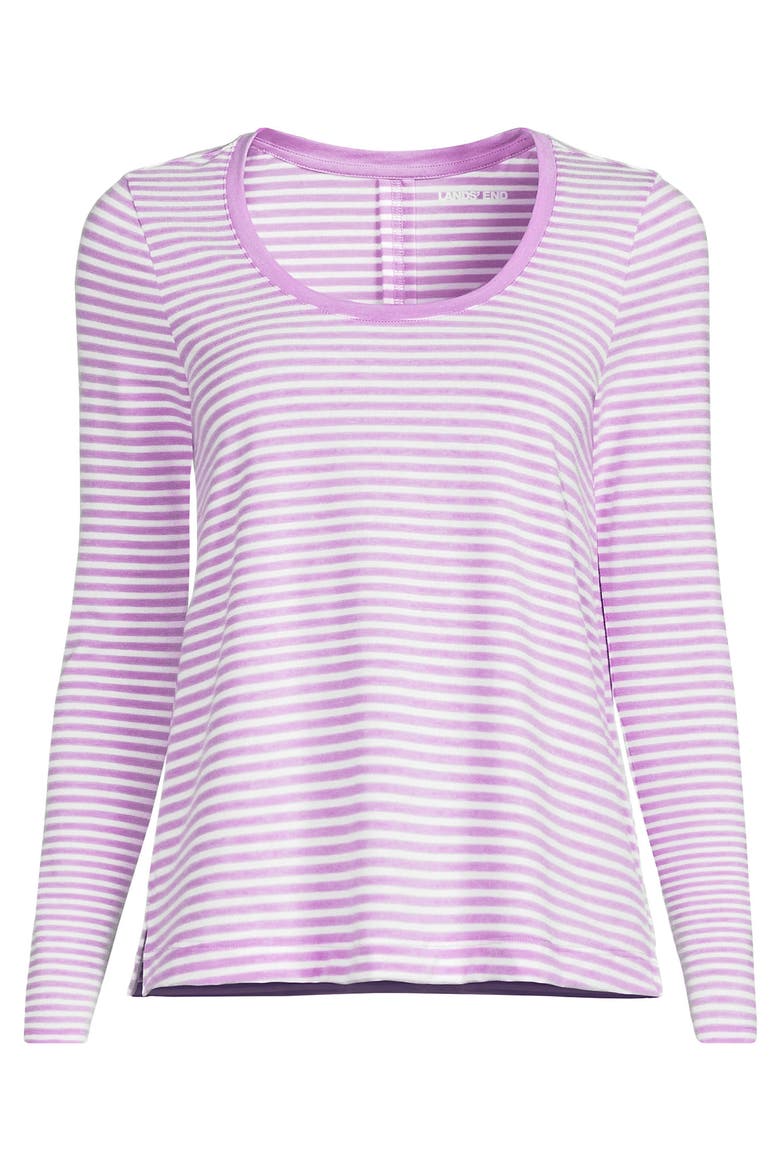 Power Performance Long Sleeve Scoopneck Tee, Alternate, color, Wild Lilac/White Mini Stripe