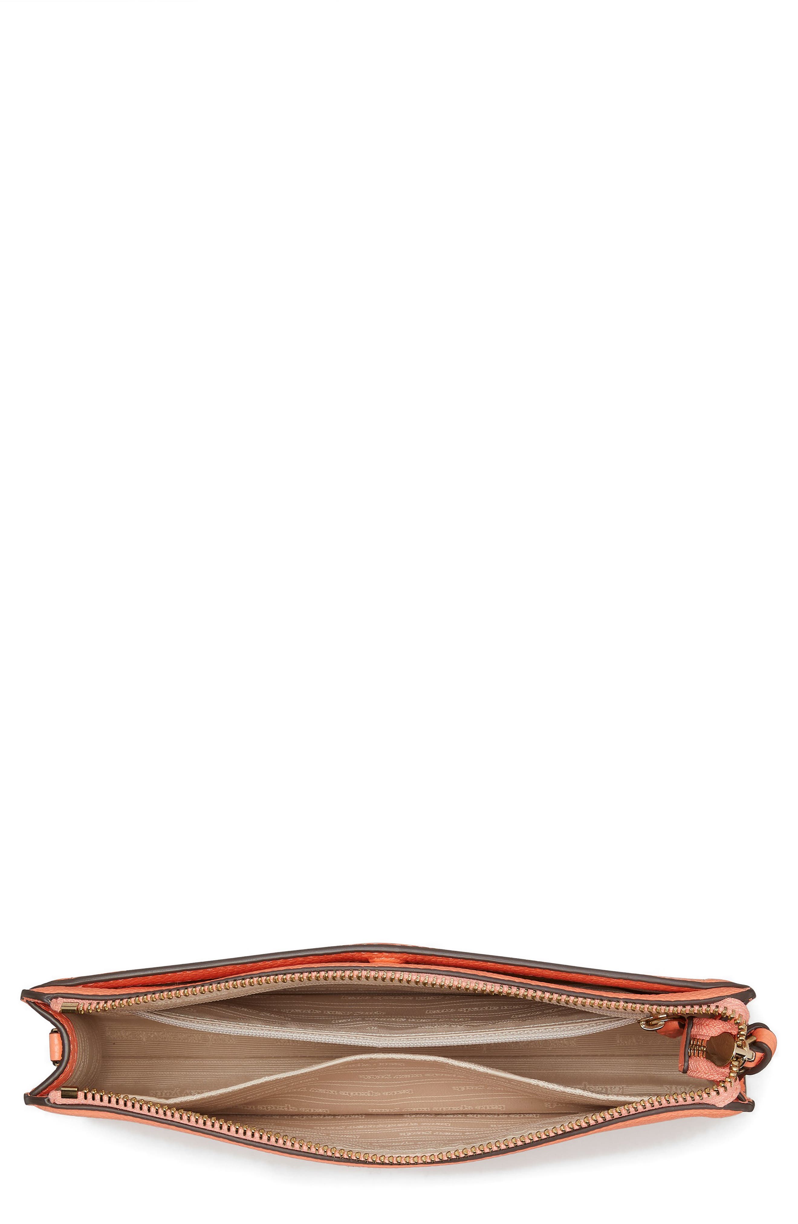 knott small leather crossbody bag, Alternate, color, MELON BALL