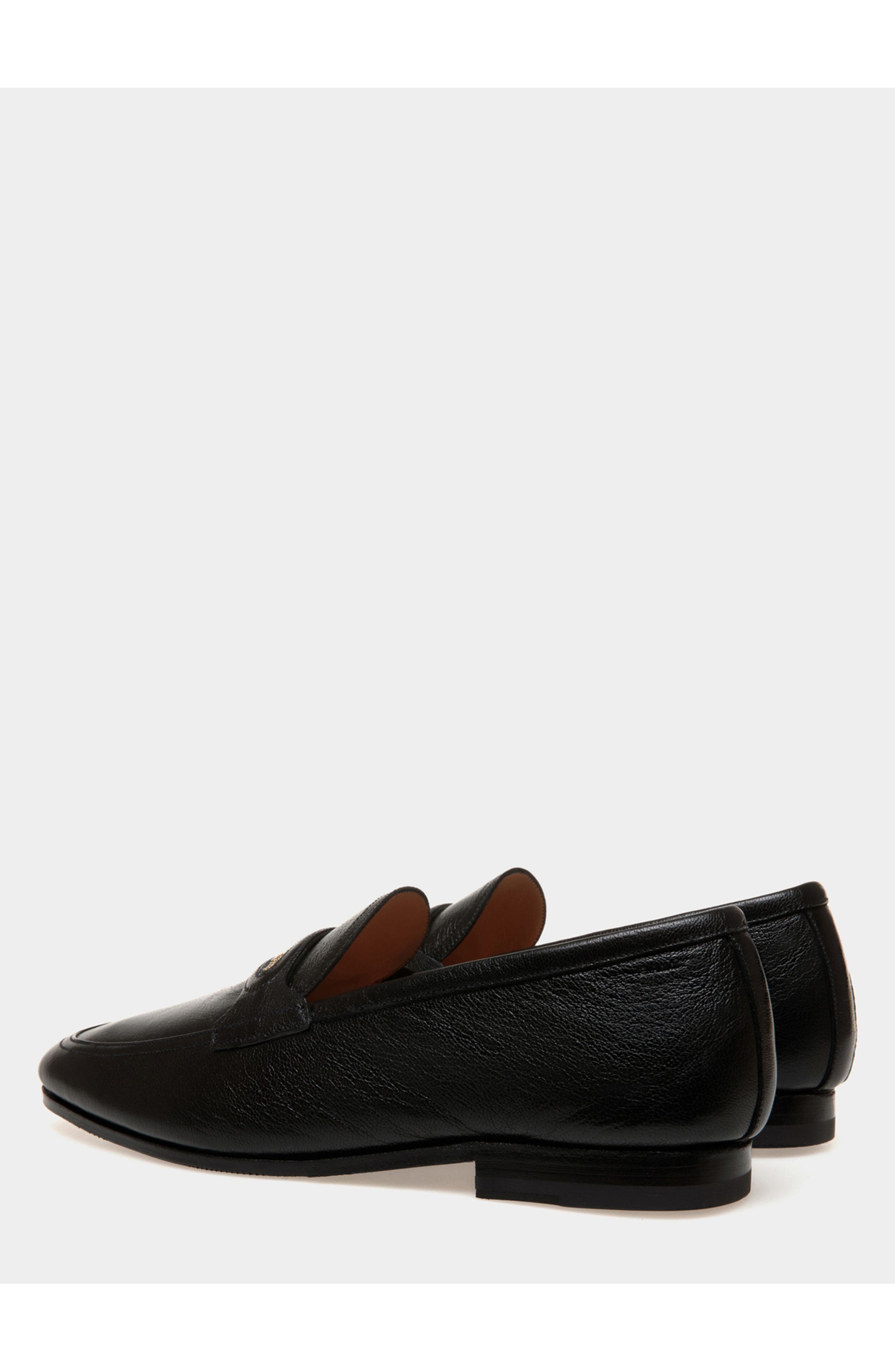 Bally Plume Loafer in Grained Leather, Alternate, color, Black