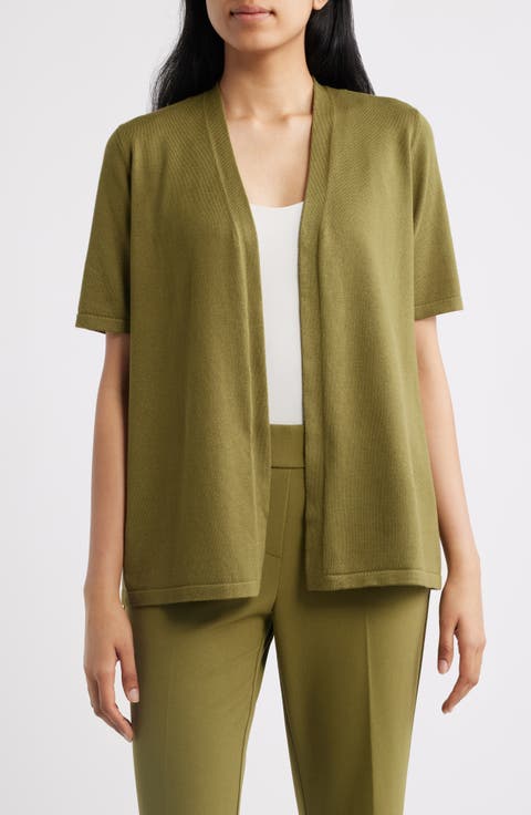 Newport Open Front Elbow Sleeve Cardigan (Petite)