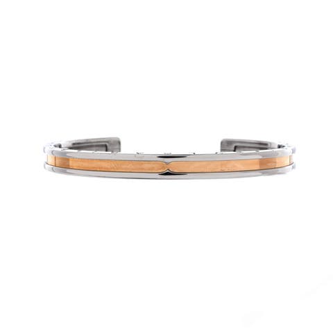 B.Zero1 Cuff Bracelet Stainless Steel and 18K Rose Gold