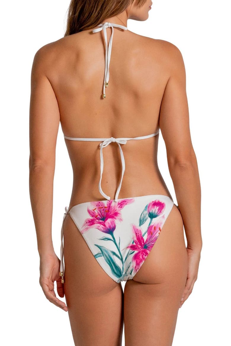 Beaded Floral Triangle Bikini Top, Alternate, color, MULTI