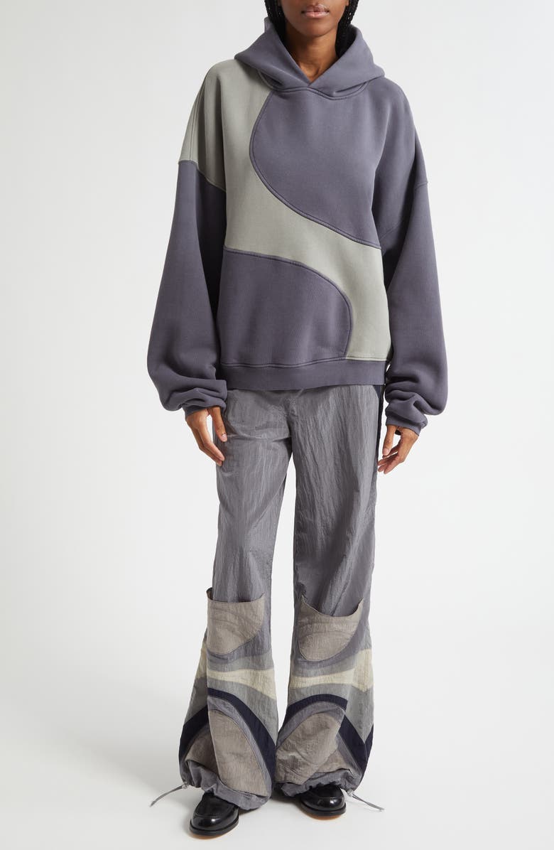 ERL Gender Inclusive Wave Cotton Blend Hoodie, Alternate, color, Dark Grey