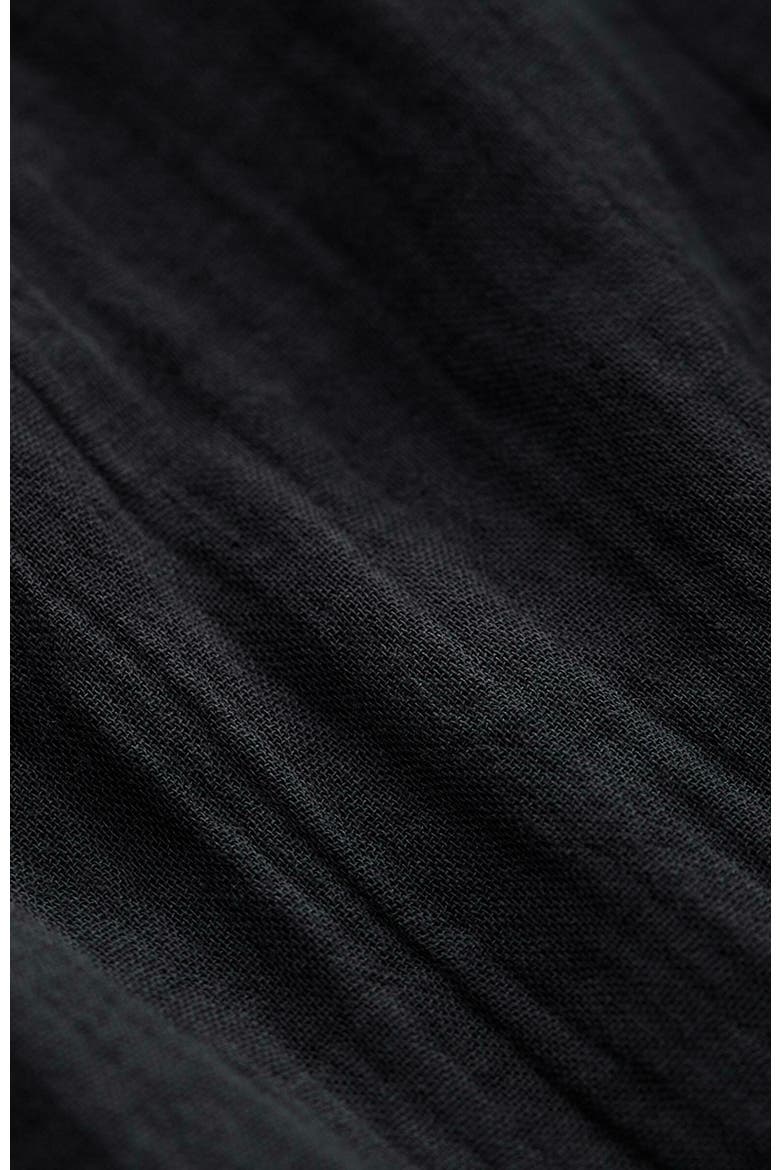 Organic Cotton Coastal Double Gauze Poet Sleeve Dress, Alternate, color, Black
