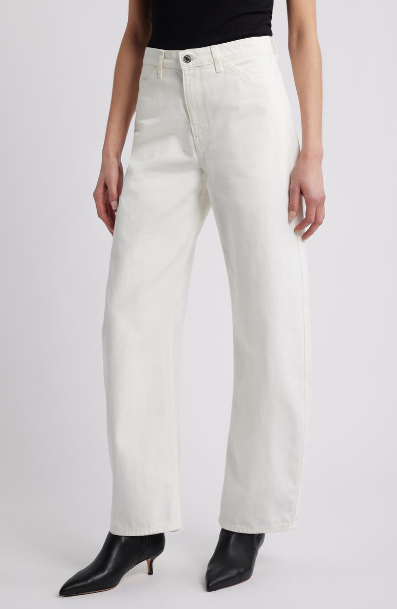 Nili Lotan Tribeca Barrel Jeans, Main, color, Cream