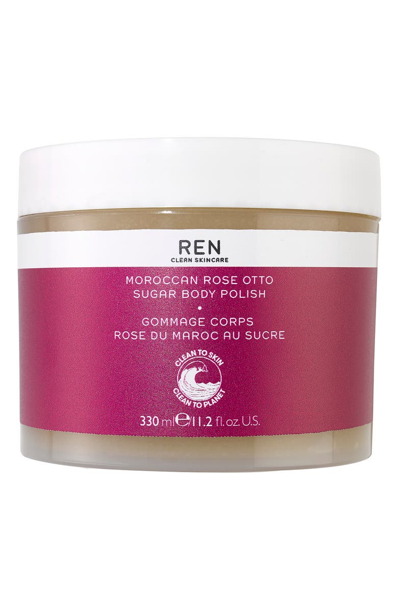 REN Clean Skincare Moroccan Rose Otto Sugar Body Polish, Main, color, 