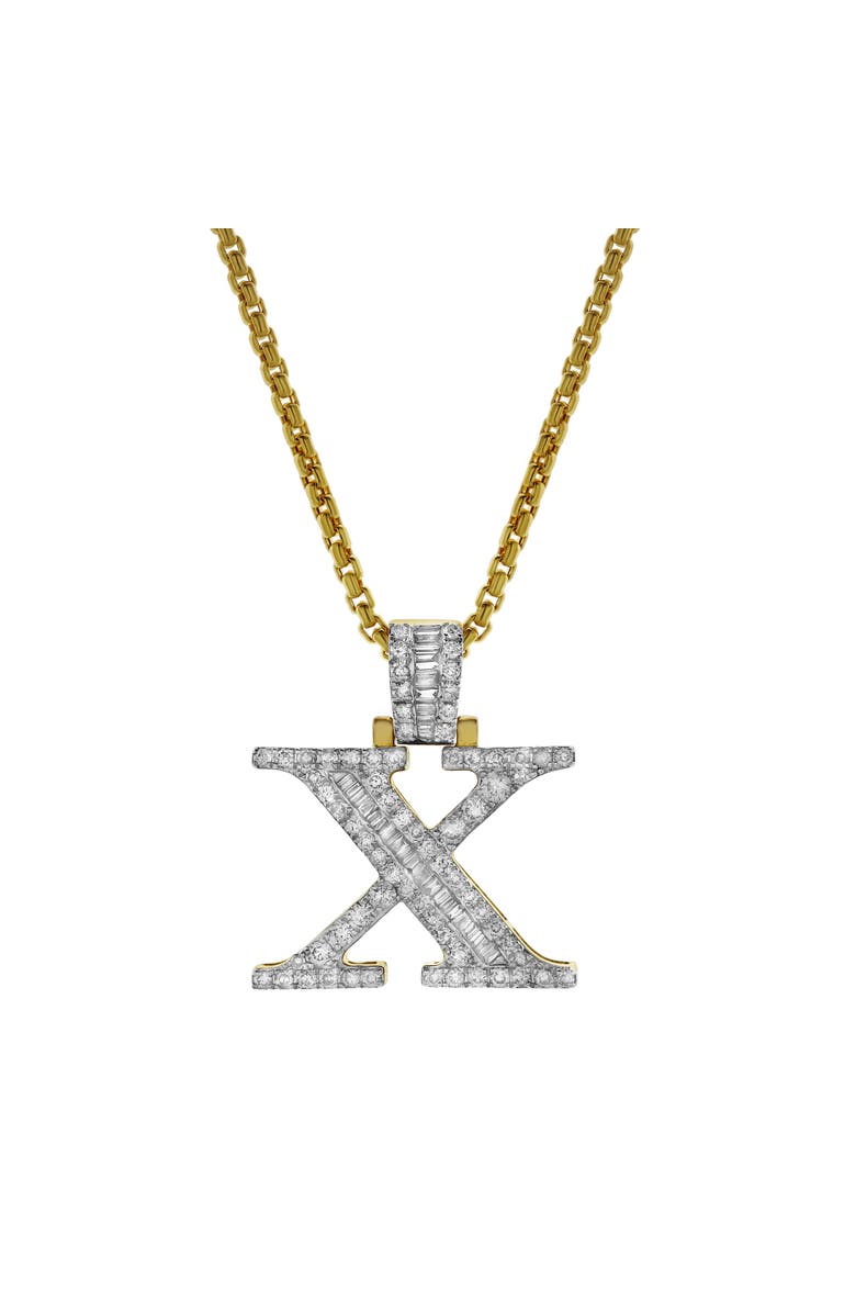LuvMyJewelry X Initial Diamond Pendant 10K Yellow Gold - 0.97 Carats, Alternate, color, 10K Yellow Gold