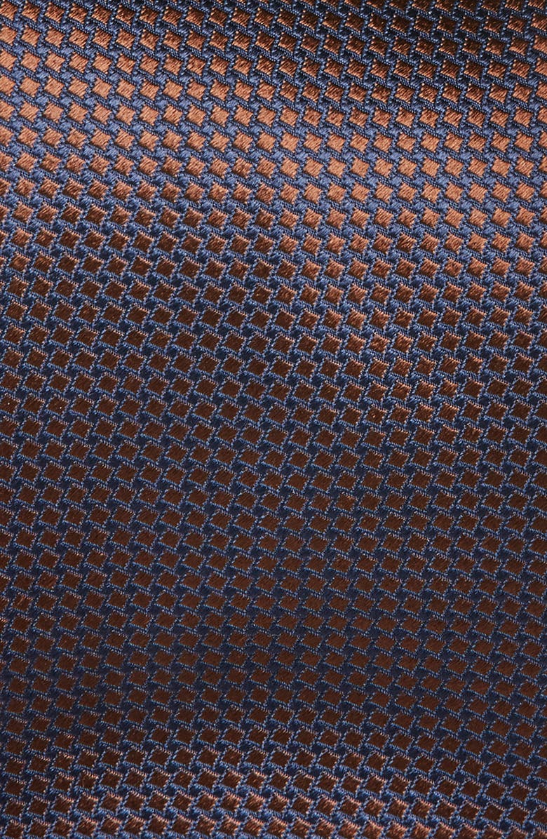 Canali Neat Silk Tie, Alternate, color, Brown