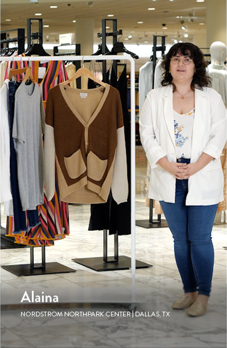 Ashberry Colorblock Balloon Sleeve Cardigan, sales video thumbnail