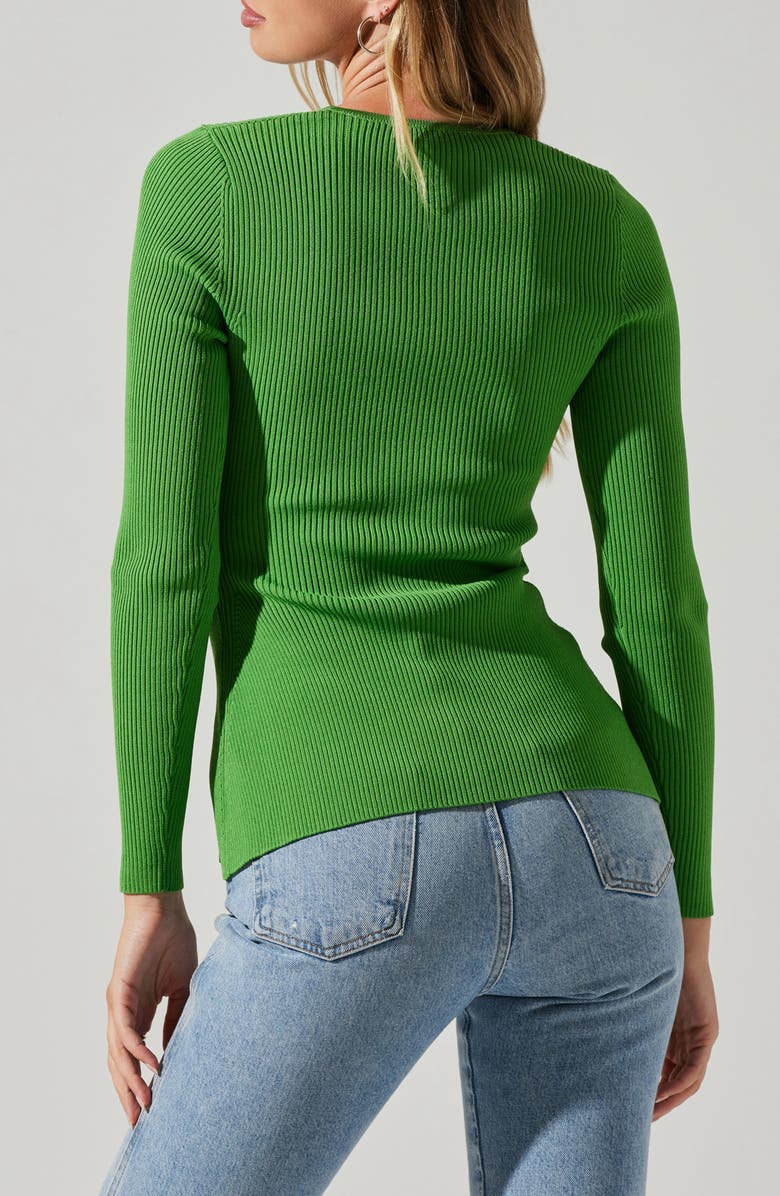 ASTR the Label Ansen V-Neck Sweater, Alternate, color, Bright Green